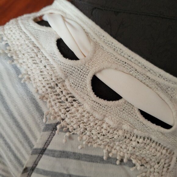 Striped Knit Top With Lace-Up Back Design For Juniors By Jolt  Medium  Cotton & - Picture 5 of 10